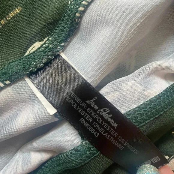 Sam Edelman Green Floral Leggings Crop Size Medium M - Picture 5 of 7